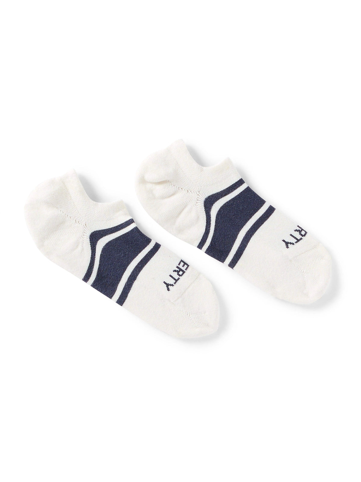 Surf Stripe No Show Sock - White