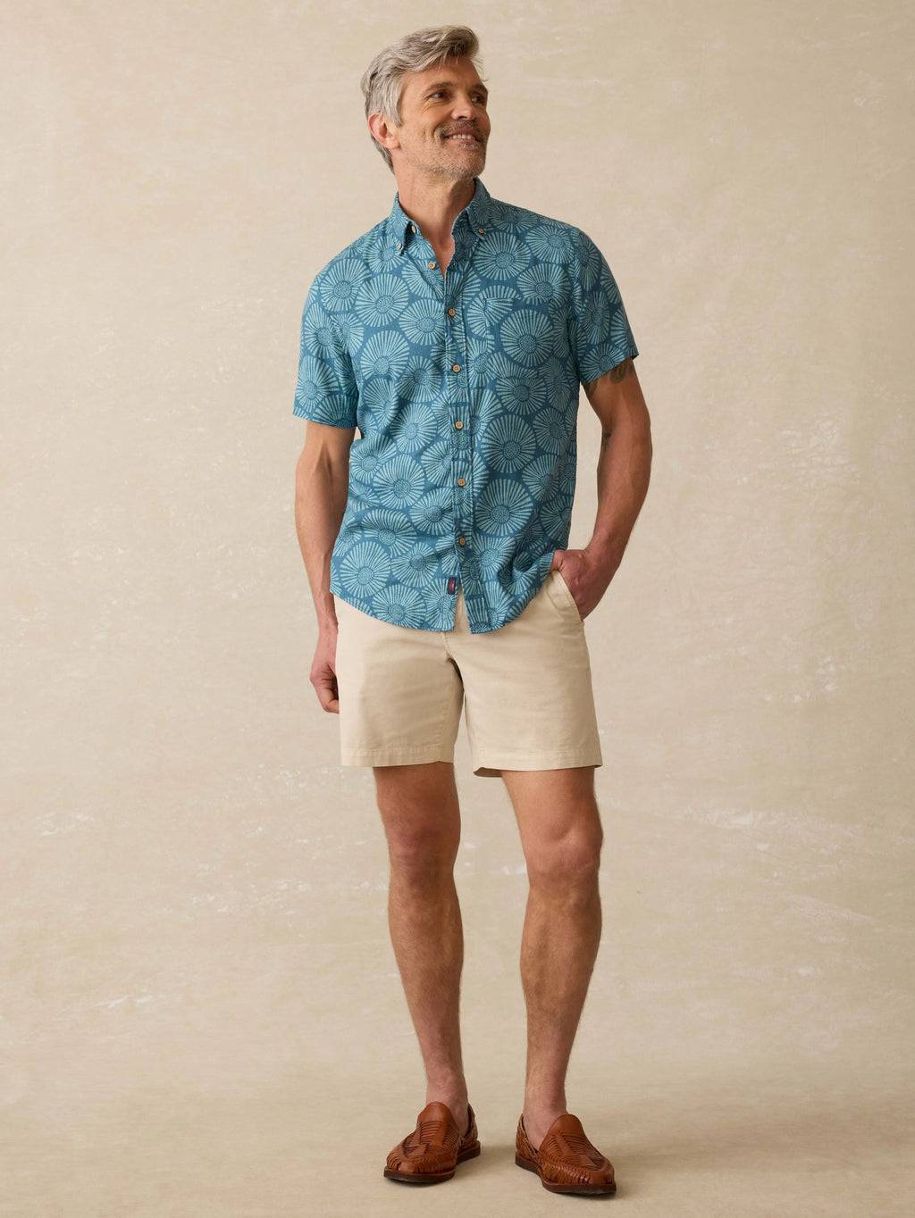Short-Sleeve Breeze Shirt - Stormy Sea Floral