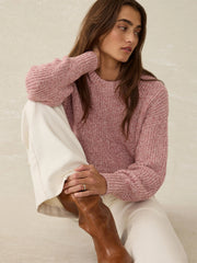 Sunwashed Cotton Fisherman Sweater - Seashell Blush