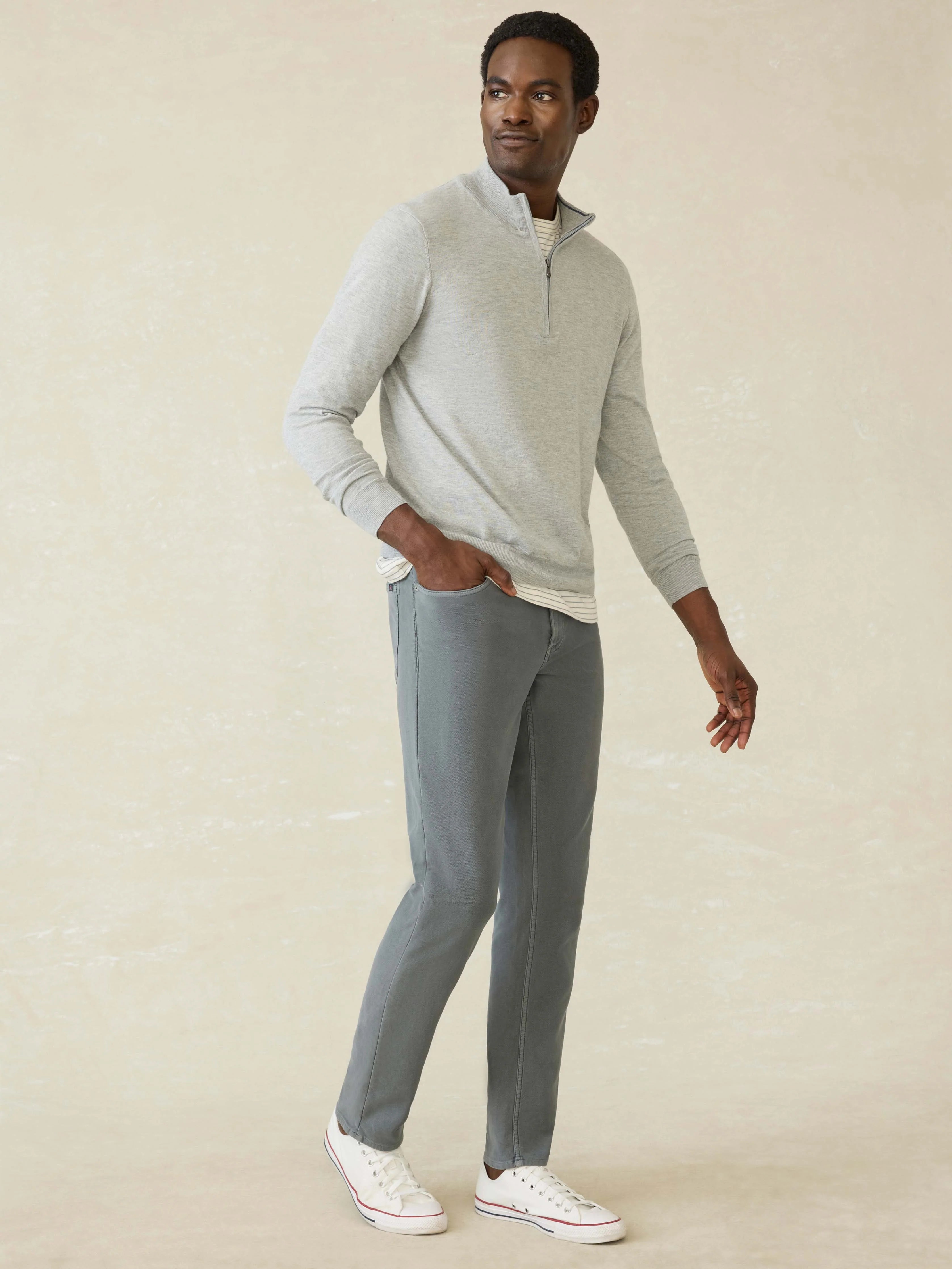 Stretch Terry 5-Pocket Pant - Slate