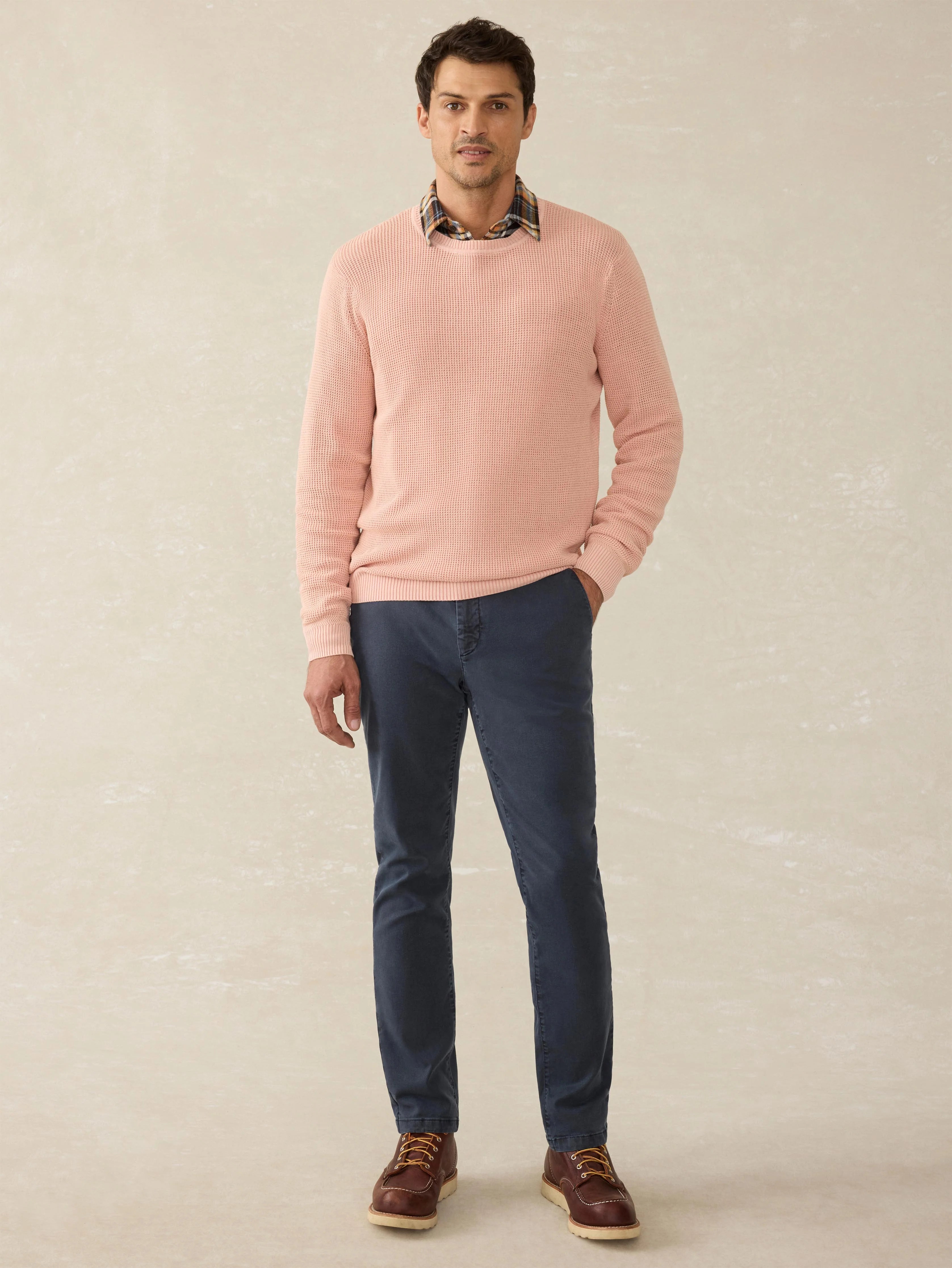 Sunwashed Crewneck Sweater - Coral Dawn