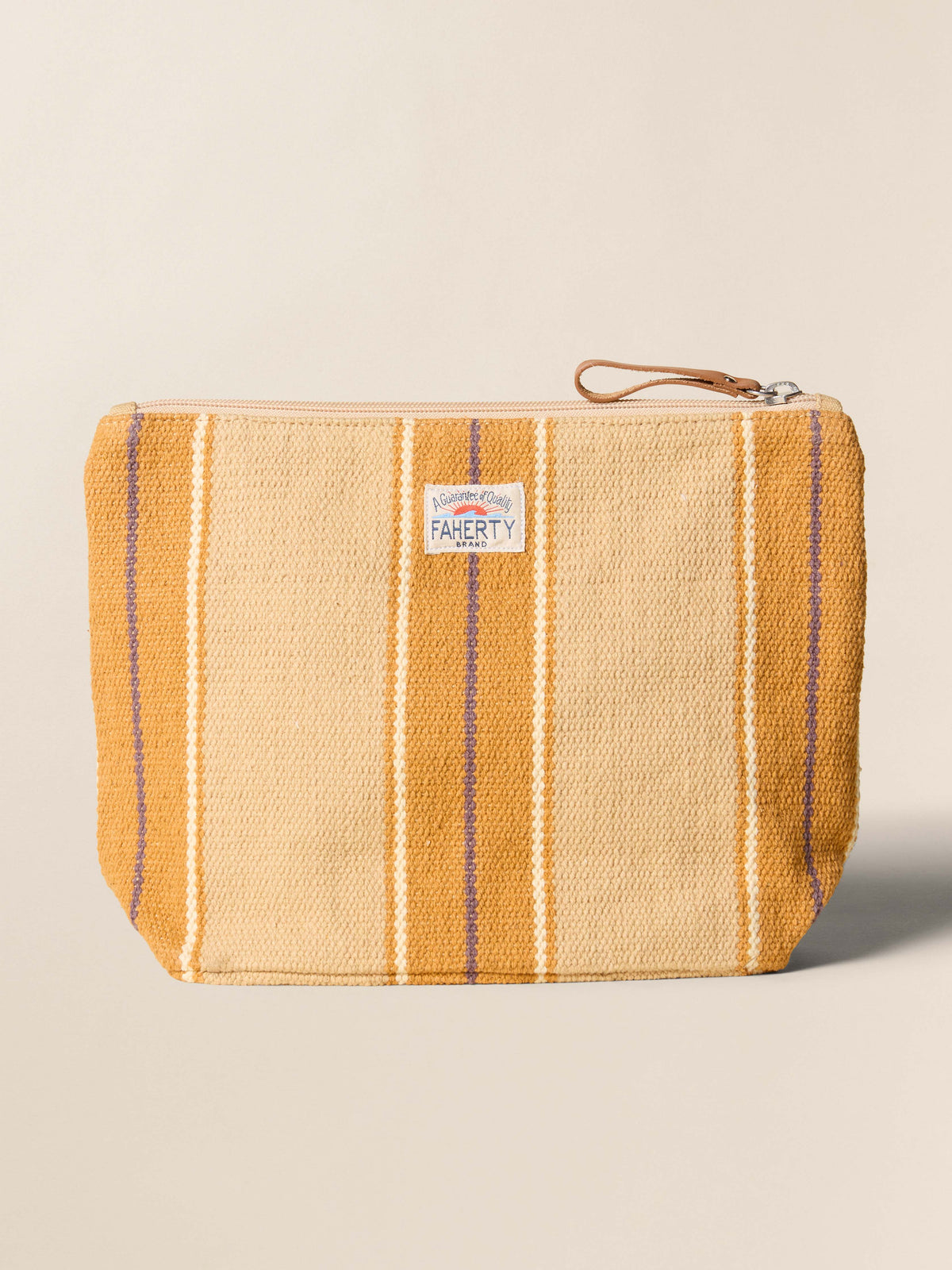 Surf Stripe Zip Pouch - Khaki