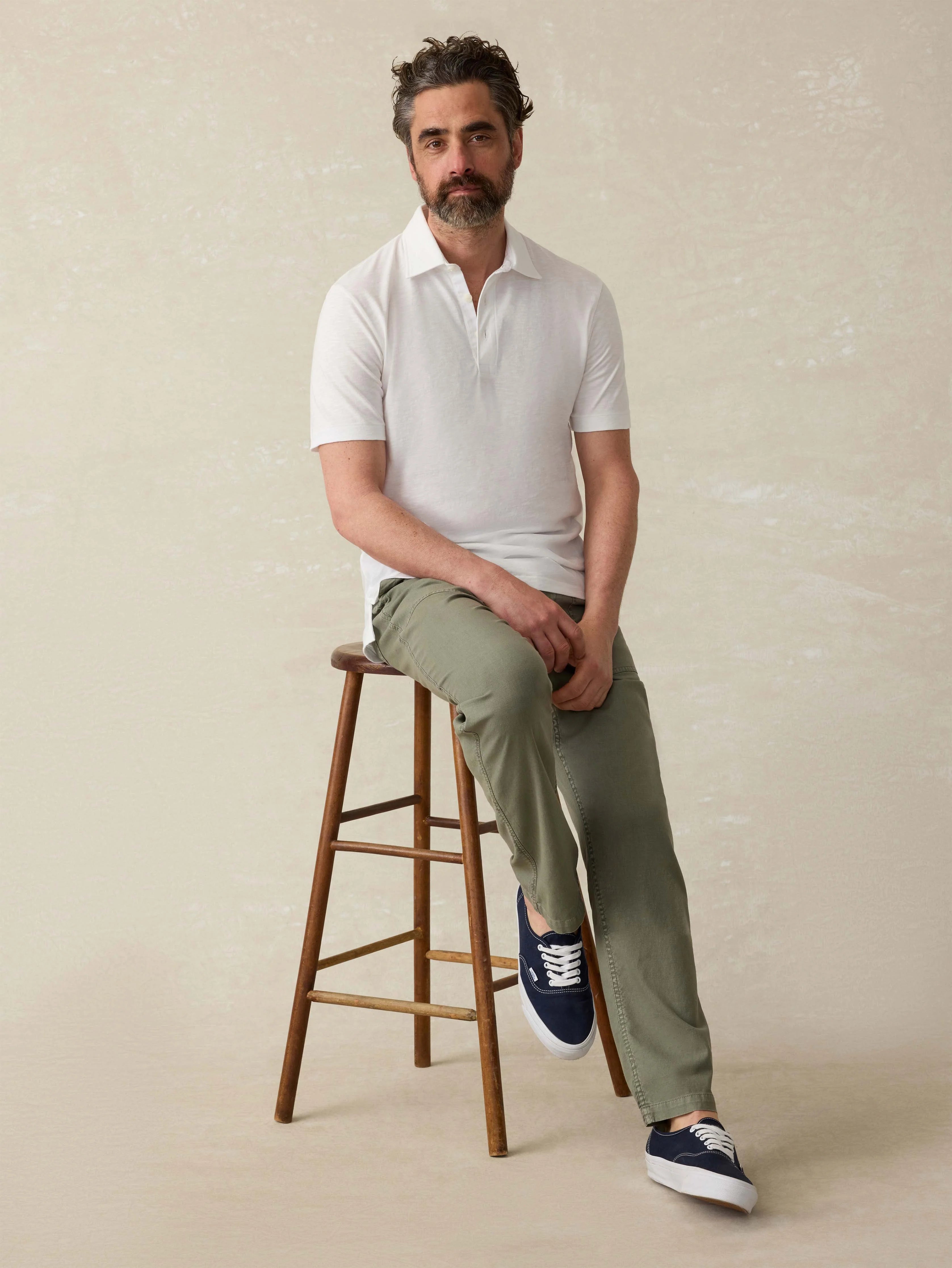 Sunwashed T-Shirt Polo - White
