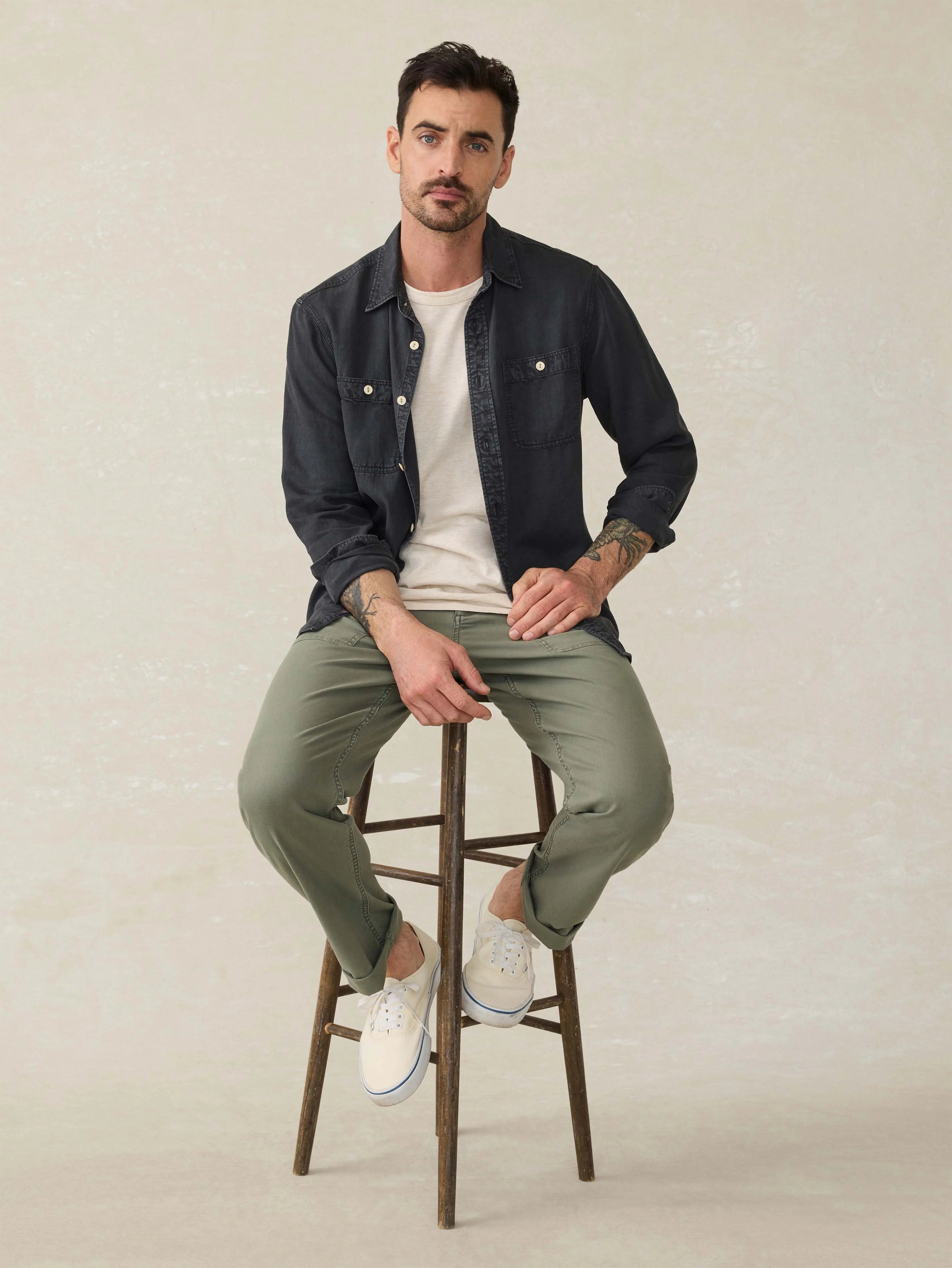 Tried \u0026 True Chambray Workshirt - Durango Black