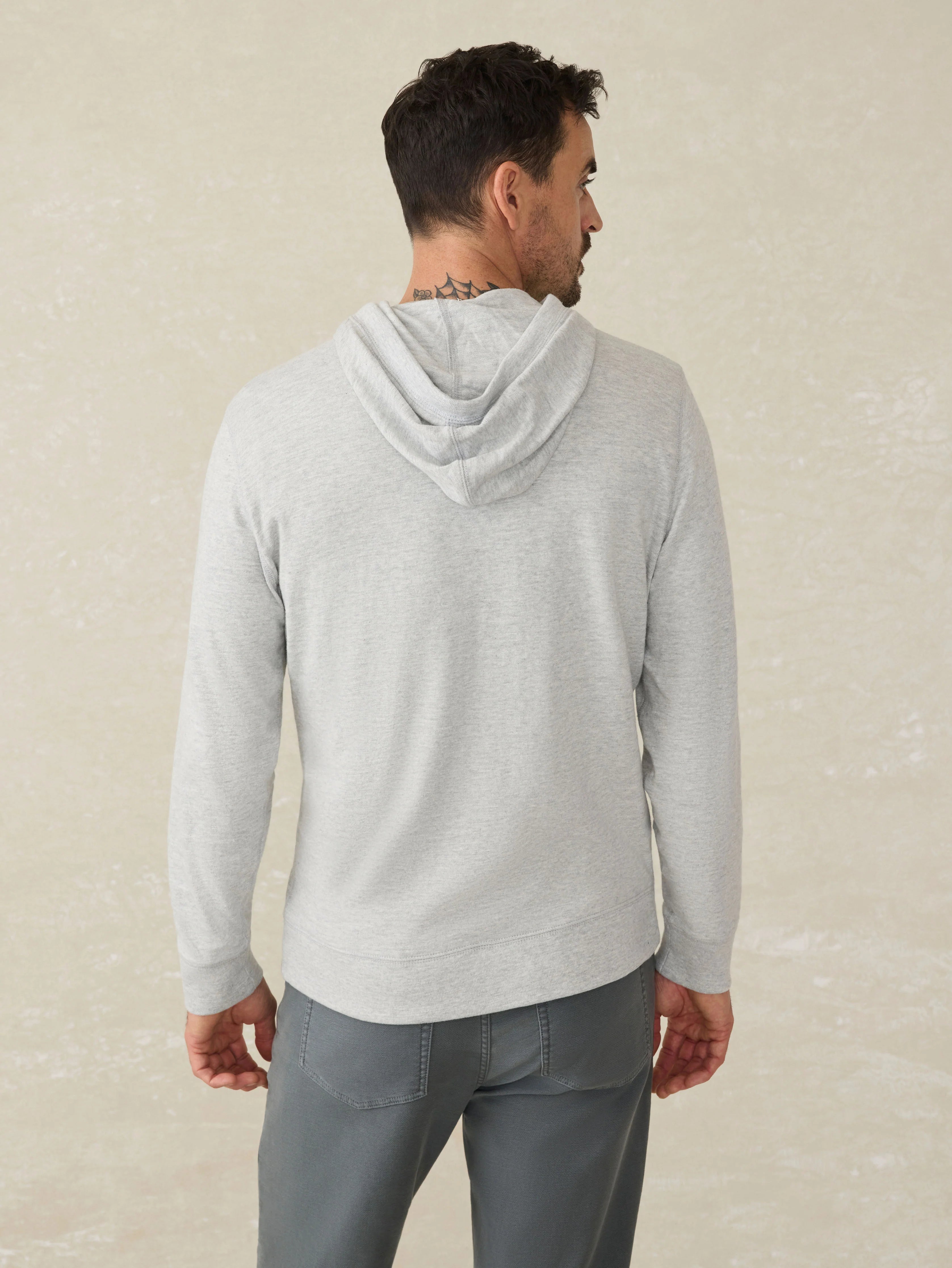 Sunwashed Slub Hoodie (Tall) - Light Grey Heather