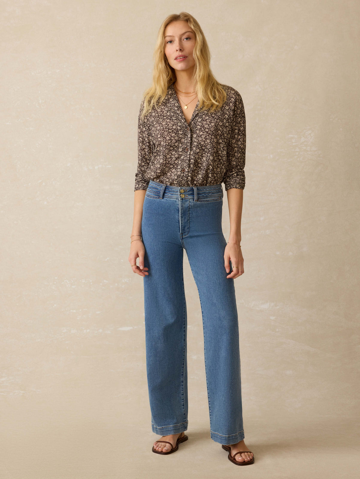Cabana Long-Sleeve Shirt - Charcoal Woodstock Floral