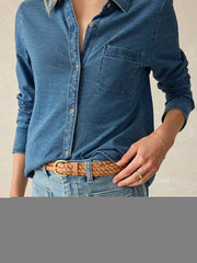 Sunwashed Knit Shirt - Medium Indigo Wash