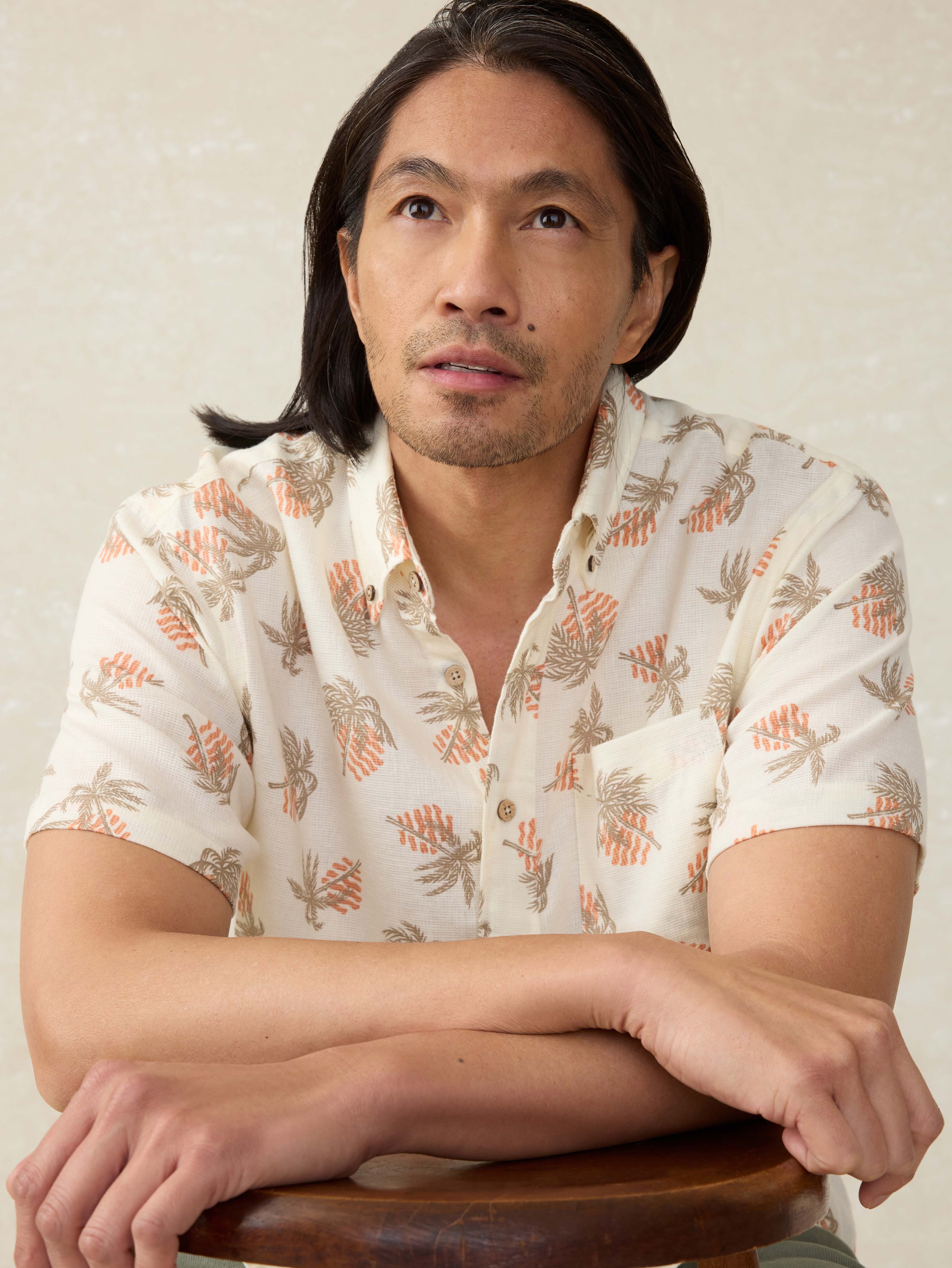 Short-Sleeve Breeze Shirt - Sunlit Palm \u0026 Waves