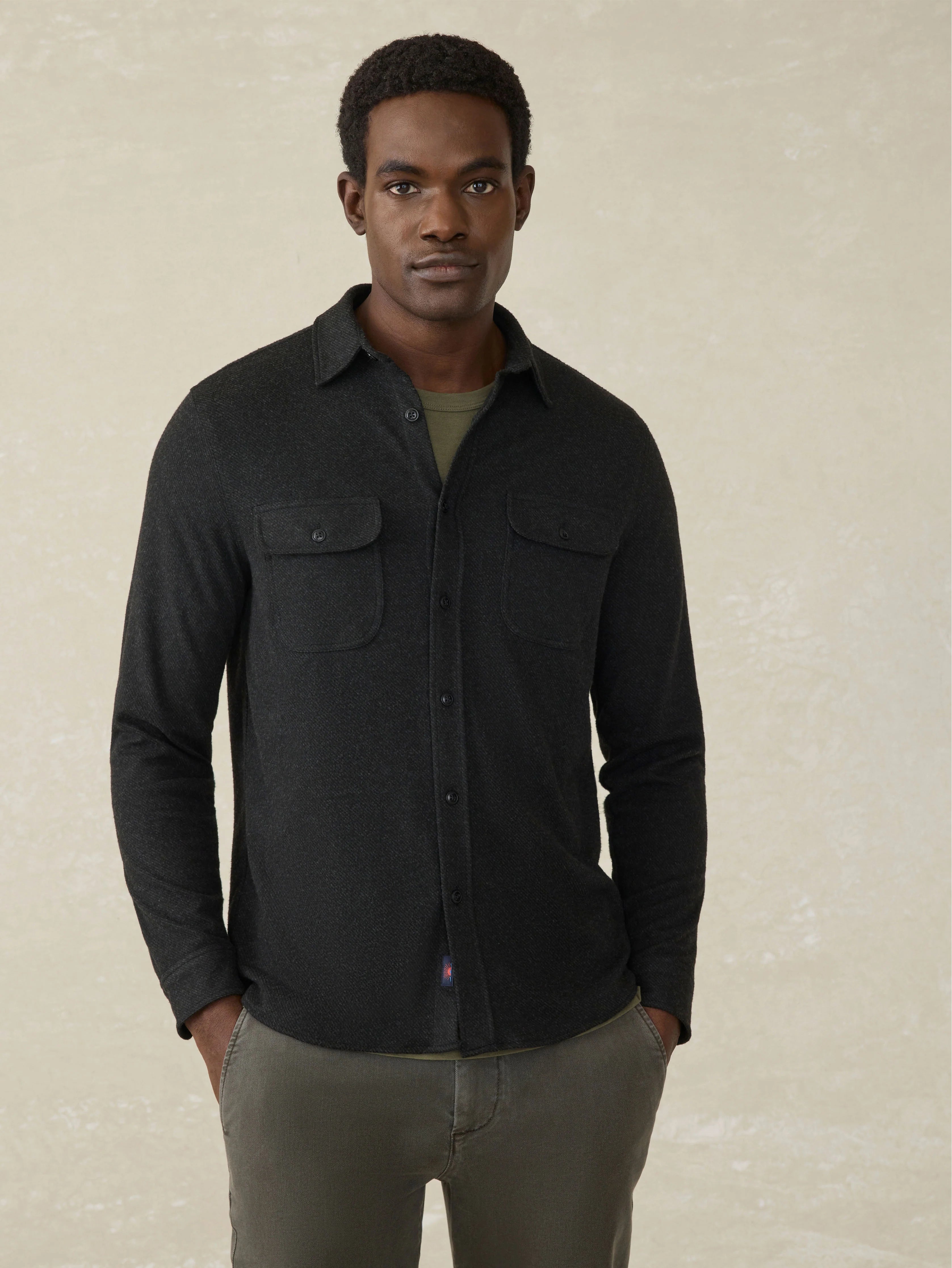 Legend™ Sweater Shirt (Single Pocket) - Heathered Black Twill