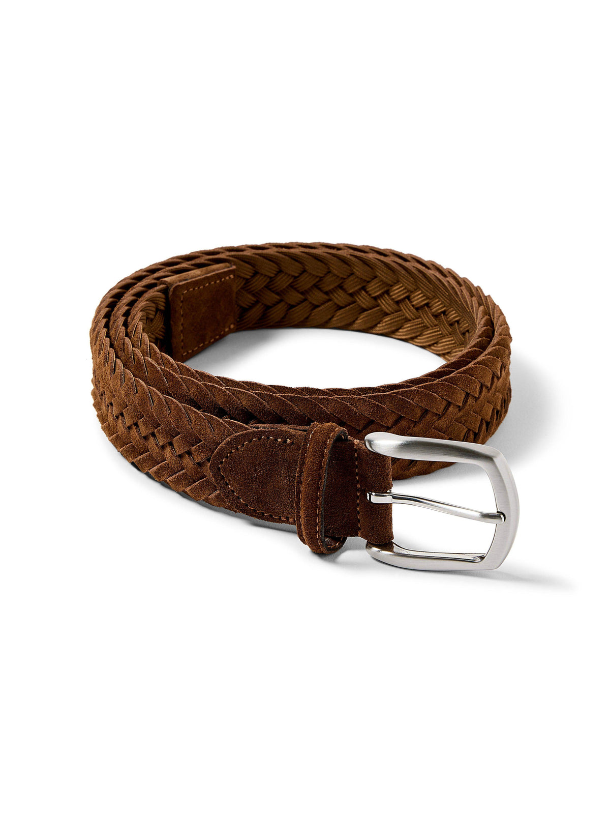 Suede Woven Belt - Brown