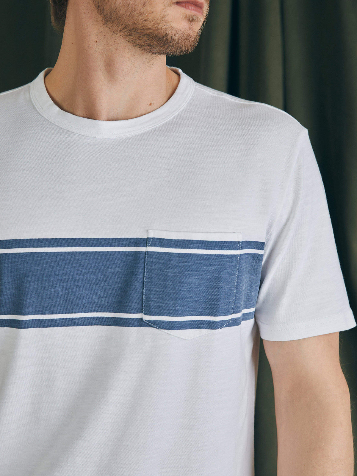 Surf Stripe Sunwashed Tee (Tall) - White
