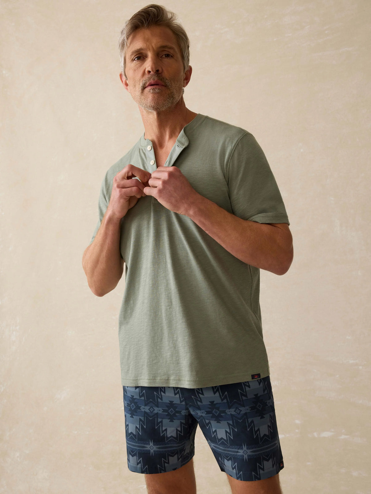 Short-Sleeve Sunwashed Henley - Sage Creek