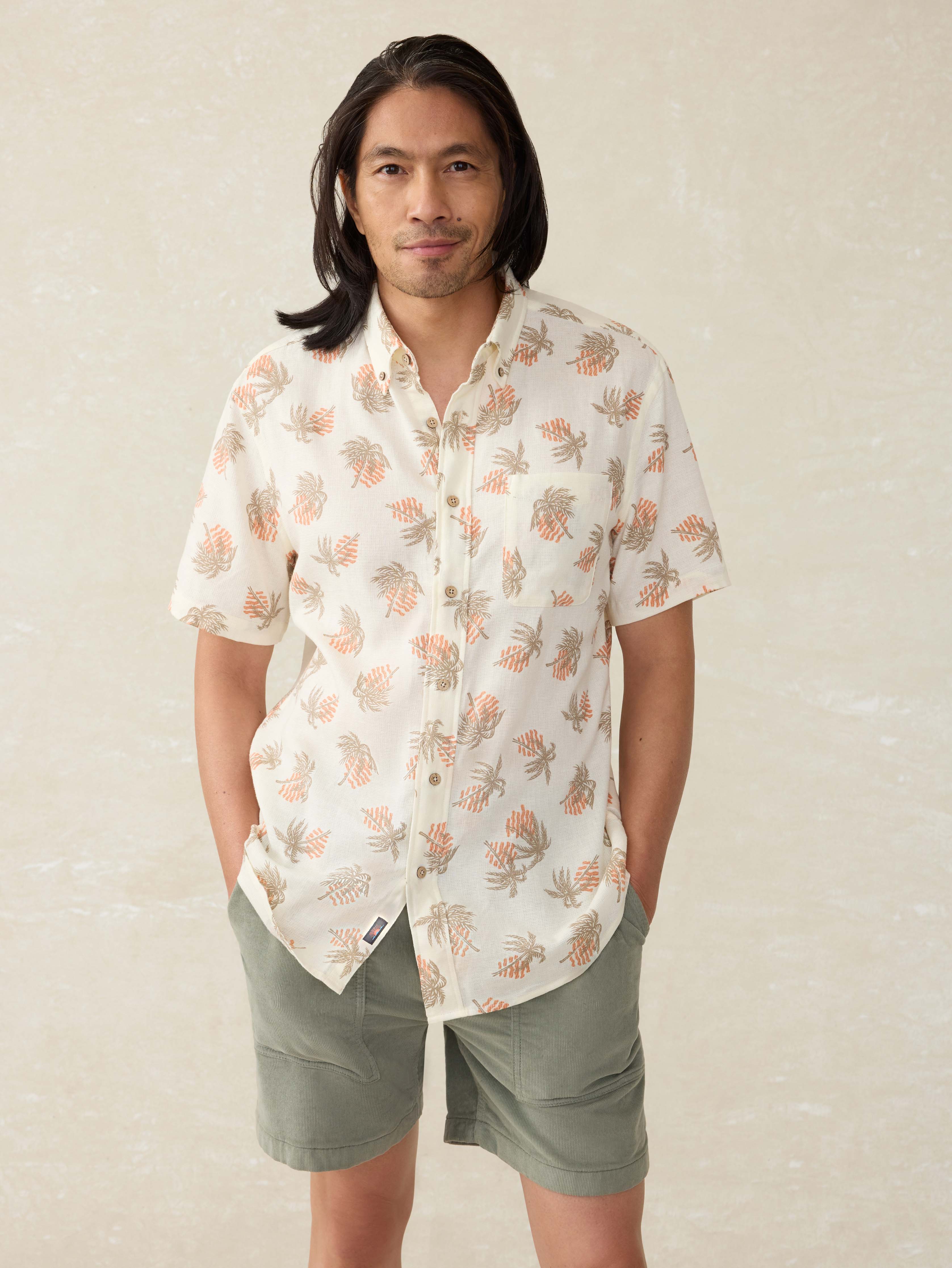 Short-Sleeve Breeze Shirt - Sunlit Palm \u0026 Waves