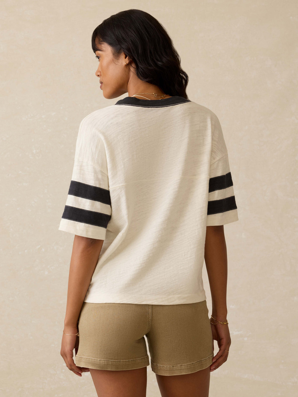 Sunwashed Midweight Organic Varsity Tee - Phantom Varsity