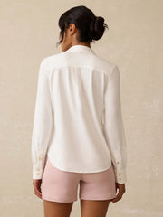 Sunwashed Regenerative Cotton Knit Shirt - White
