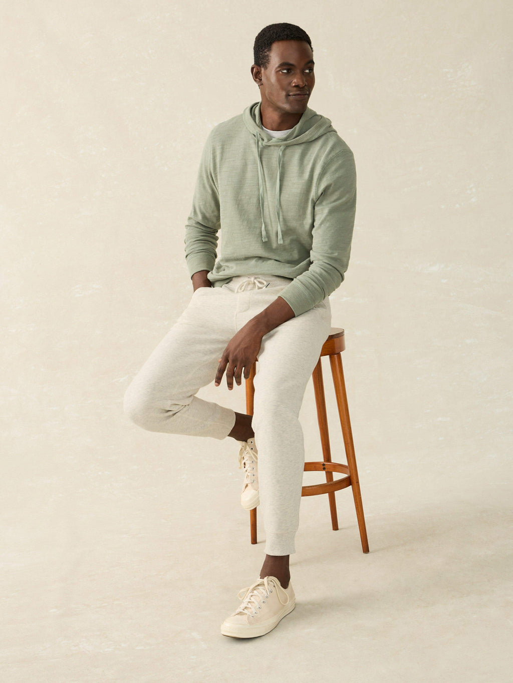 High Standard Fleece Sweatpant - Antique Ivory Heather