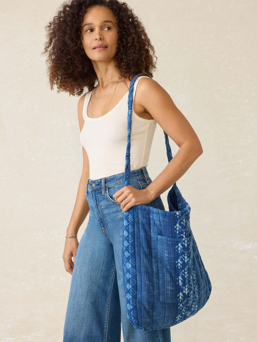 Sun Valley Quilted Tote - Indigo Valley