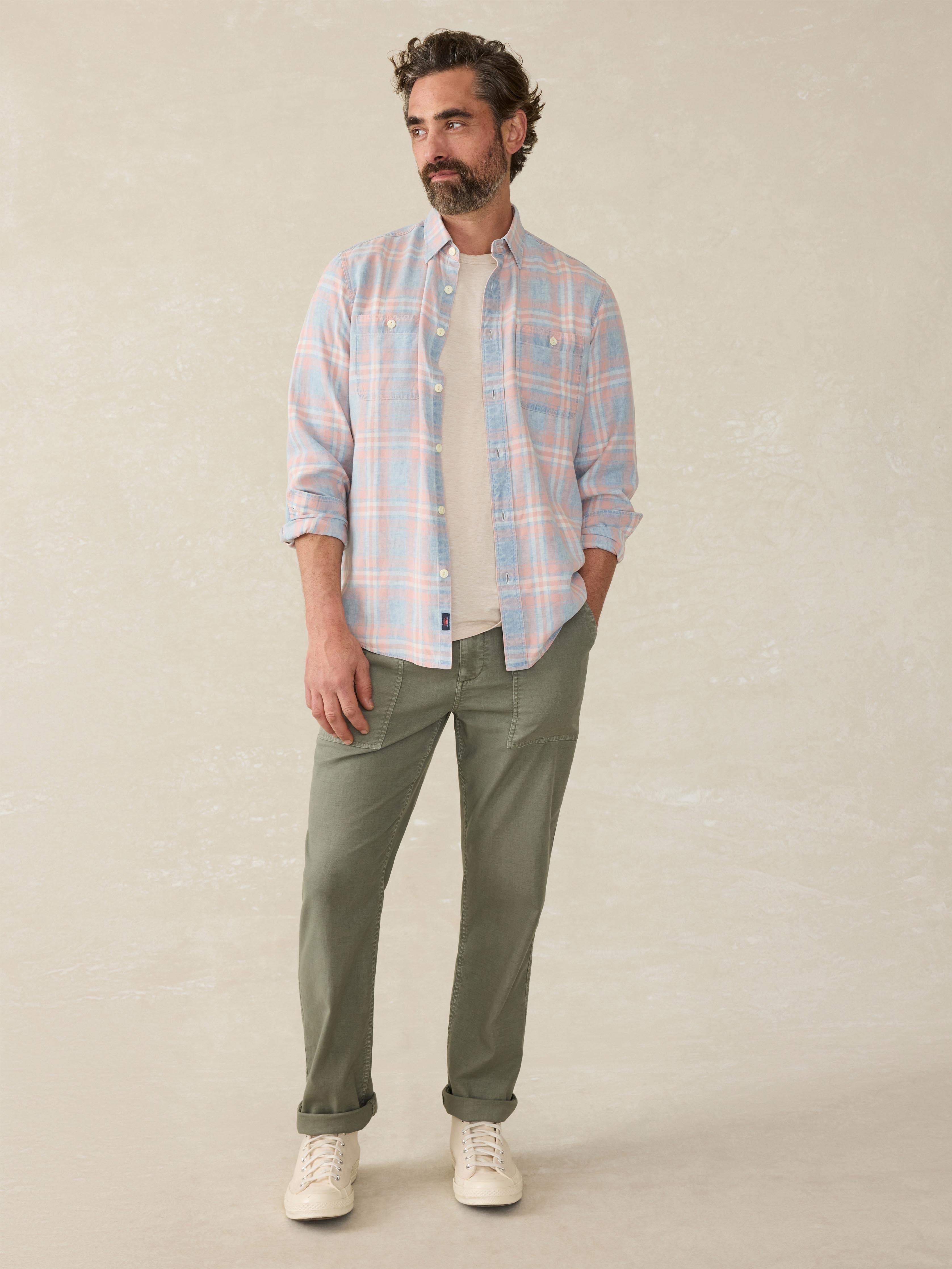 Tried \u0026 True Chambray Workshirt - Coral Bay Plaid