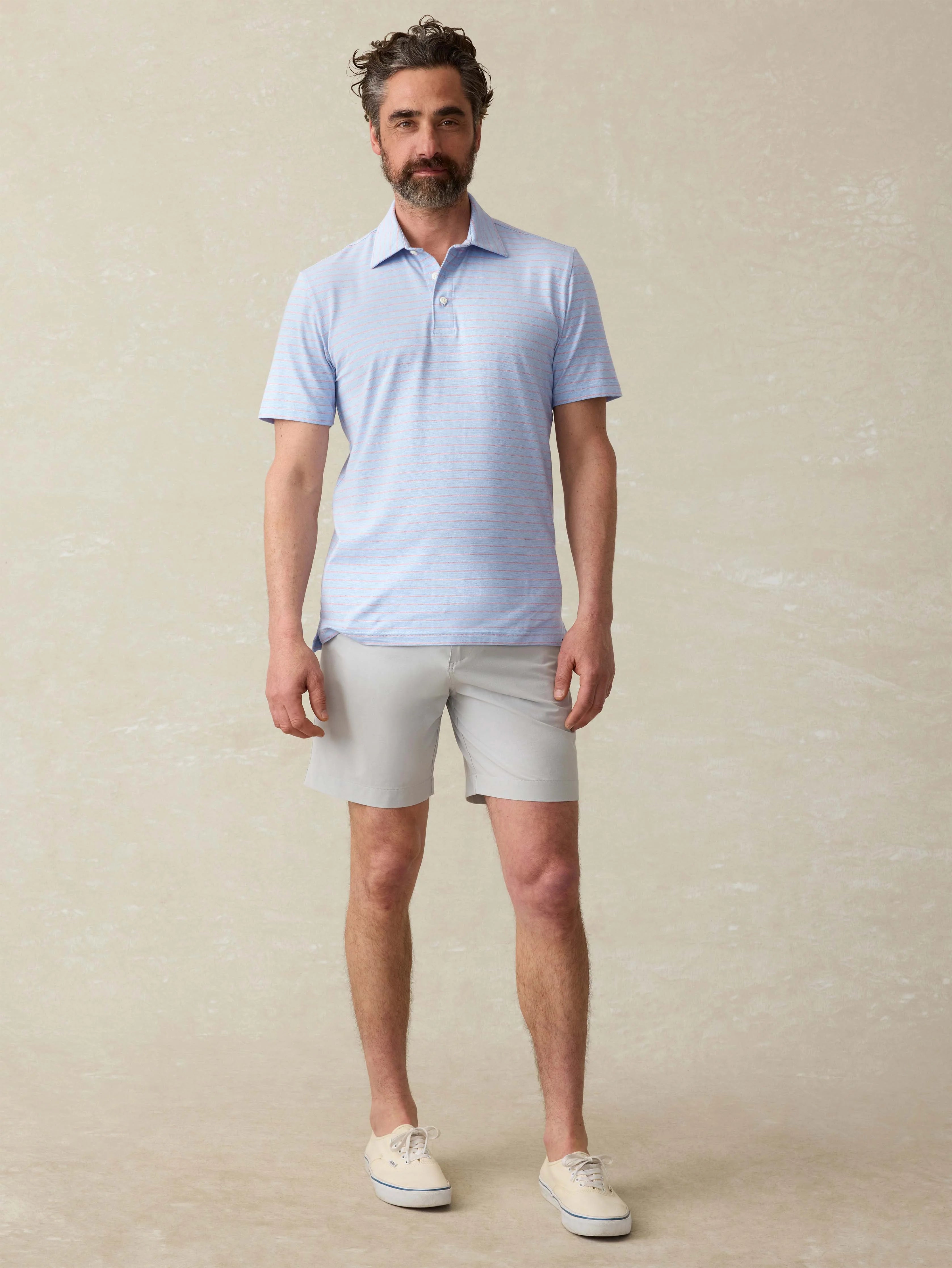 Short Sleeve Movement Polo Shirt - Vista View Stripe