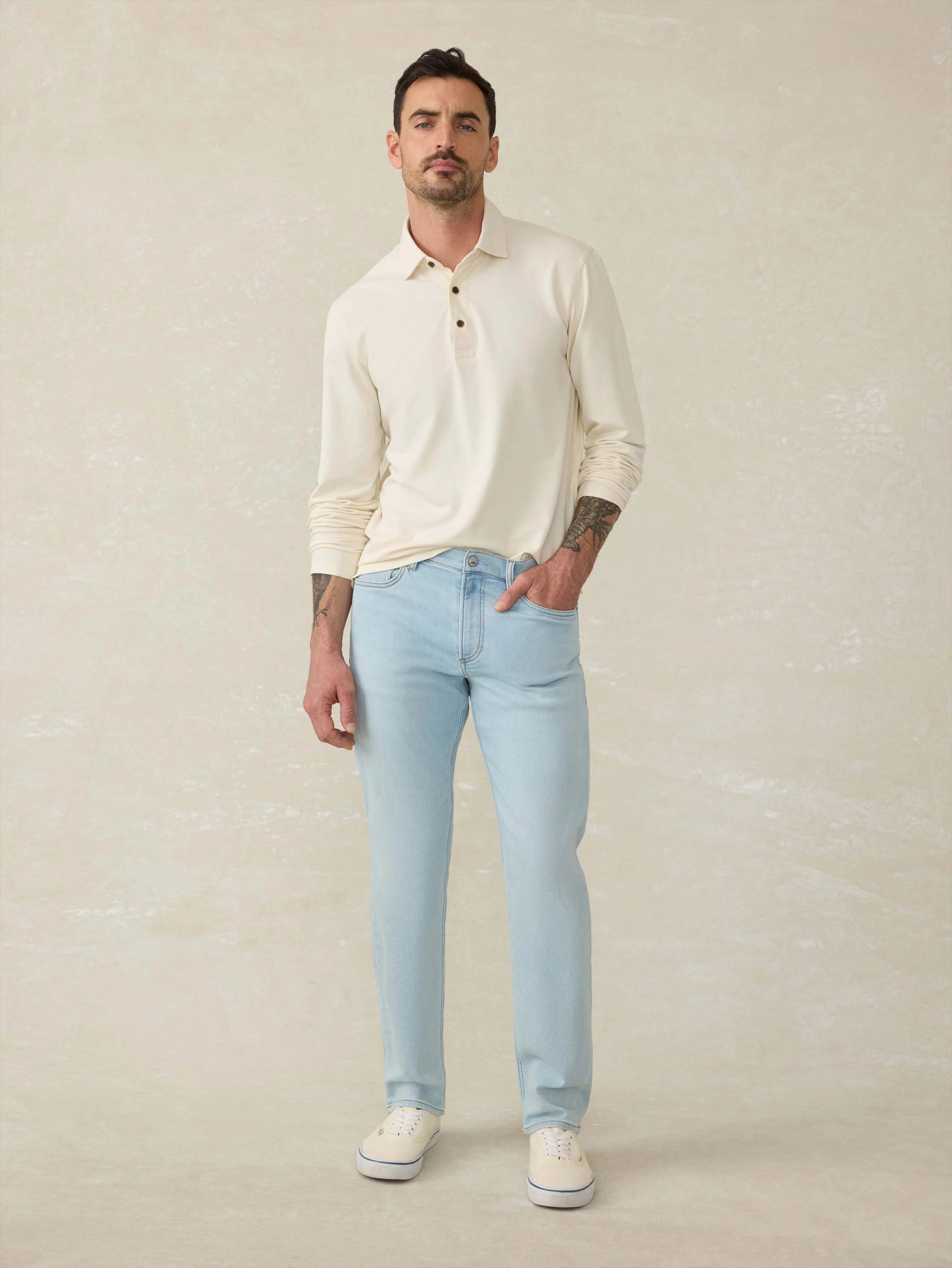 Stretch Terry Indigo 5 Pocket - Riverbend Wash