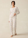 Cloud Henley Pajama Pant Set - Sun Valley Palms
