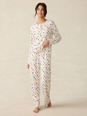 Cloud Henley Pajama Pant Set - Sun Valley Palms