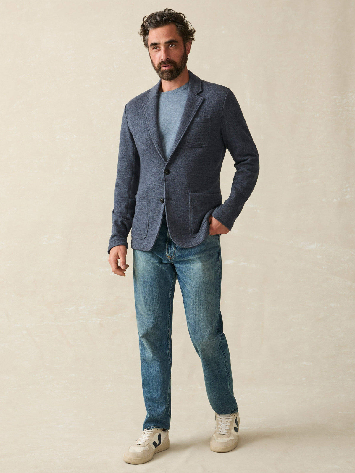 Inlet Knit Blazer (Tall) - Deep Navy Melange