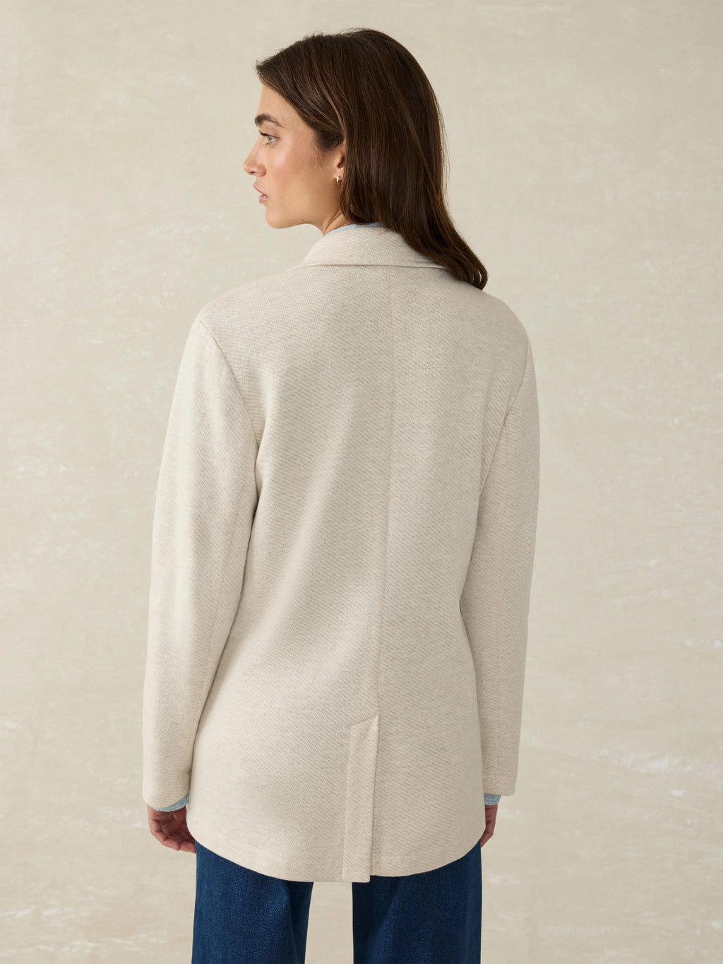 Inlet Knit Blazer - Light Oatmeal Melange