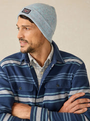 Faherty Logo Beanie - Montana Blue