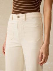 Stretch Terry Patch Pocket Ankle Pant - Egret