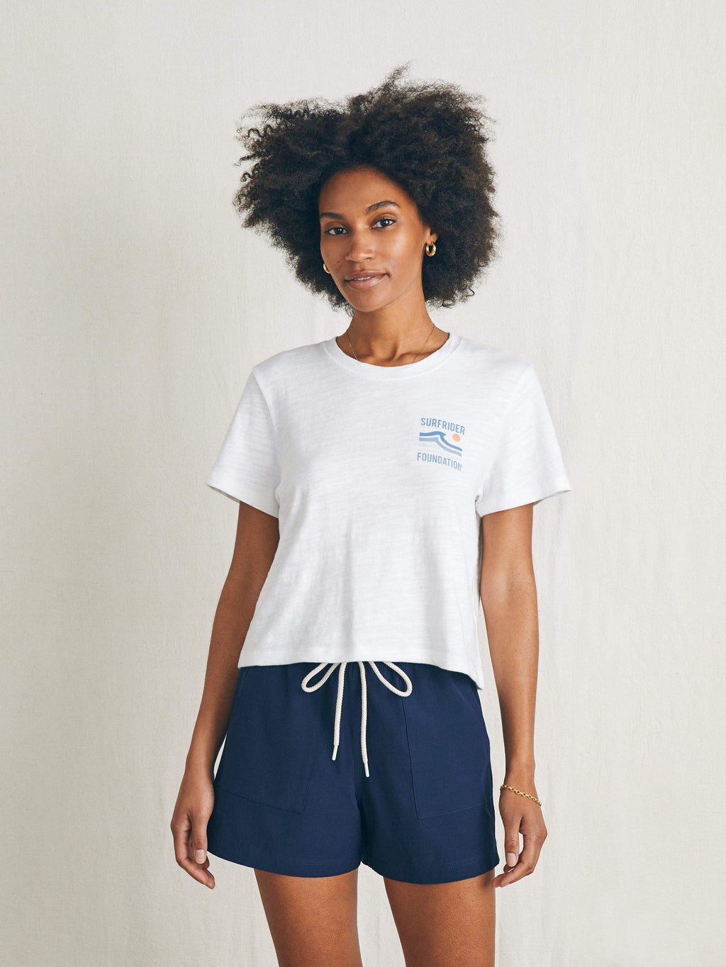 Surfrider Sunwashed Cropped Tee - White