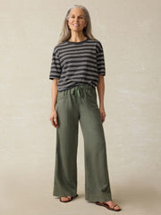 Organic Cotton Sunwashed Slub Vintage Tee - Phantom Highland Stripe