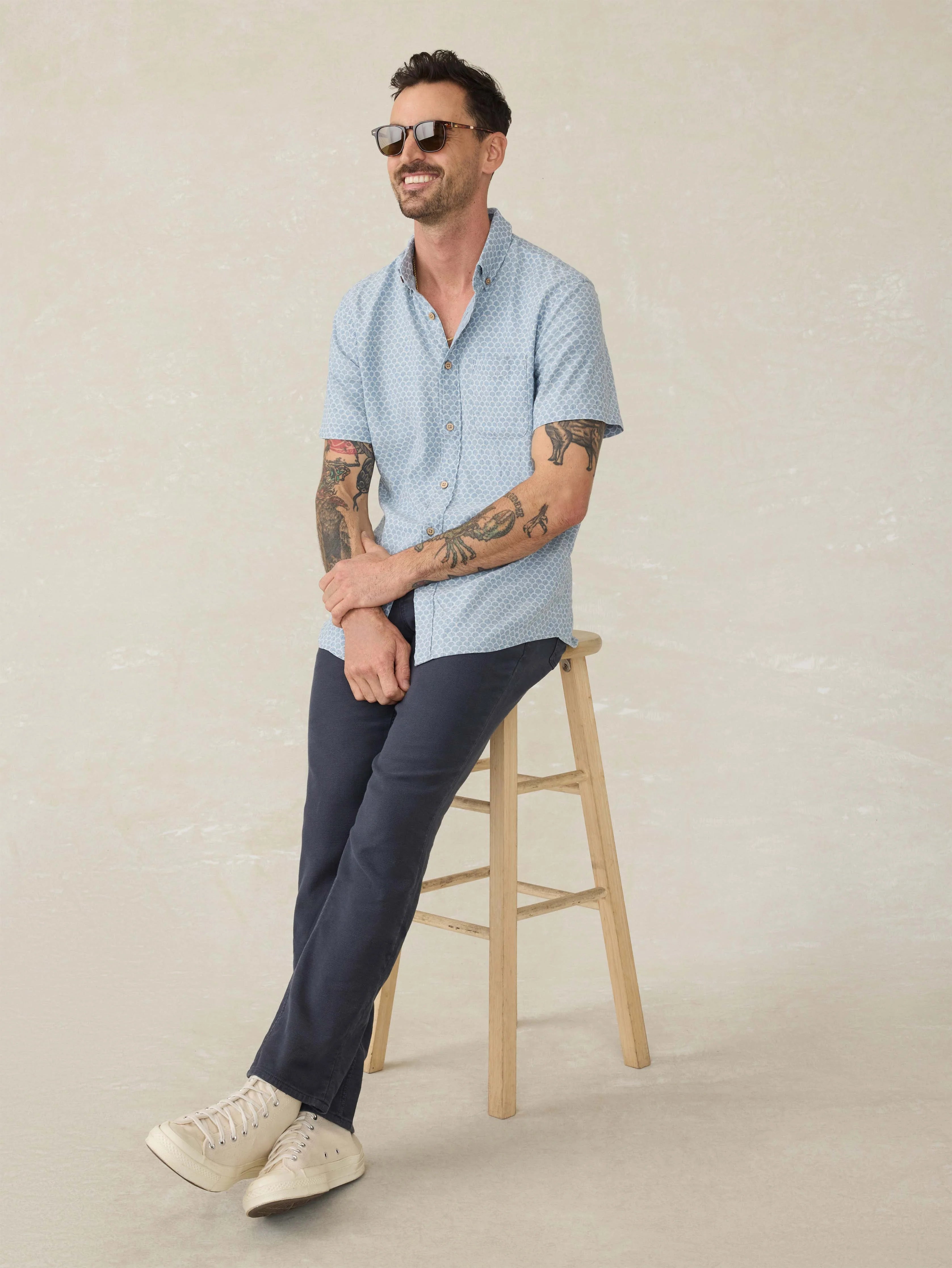 Short-Sleeve Breeze Shirt - Fish Scale Redux