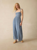 Dune Cotton Gauze Ella Dress - Light Indigo Wash