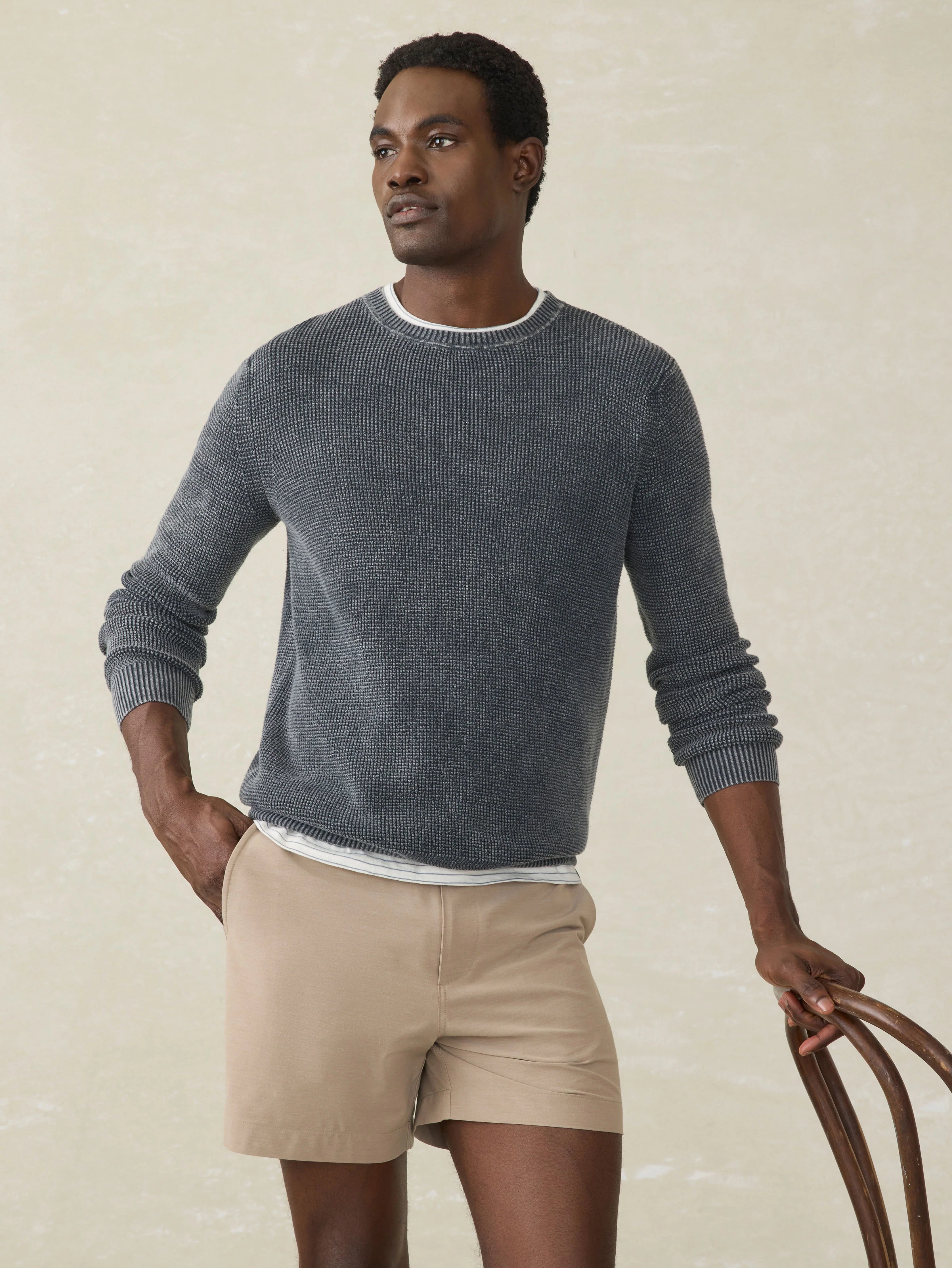 Sunwashed Crewneck Sweater - Faded Black